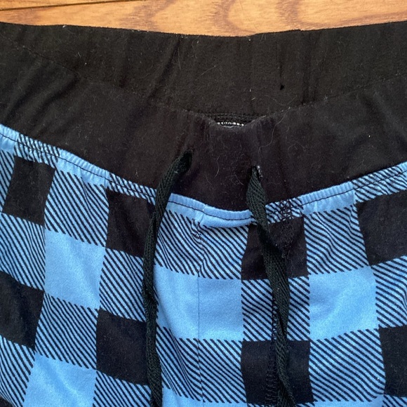 Suko Jeans unisex pyjama/sleepwear pants szM light and stretchy black/blue plaid - Picture 4 of 10